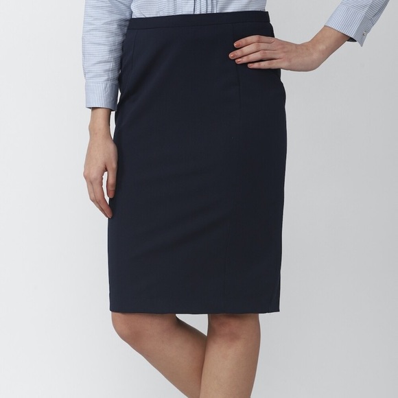 Van Heusen Stretch Pencil Skirt Navy - Picture 3 of 9